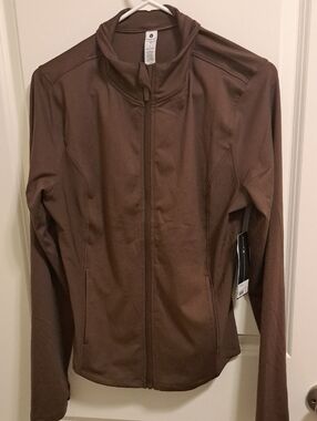 Womens Velocity Large Warm Up Jacket Brown NWT